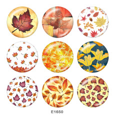 20MM  Flower  Print  glass snaps buttons