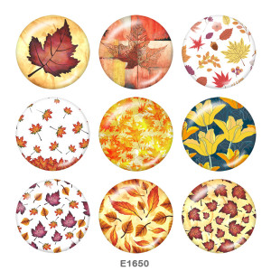 20MM  Flower  Print  glass snaps buttons