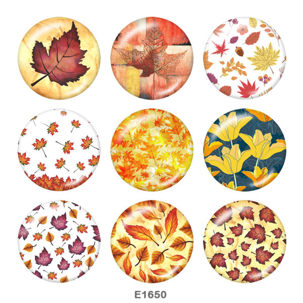 20MM  Flower  Print  glass snaps buttons
