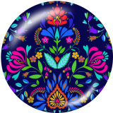 20MM  Flower  Print  glass snaps buttons
