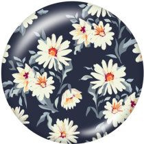 20MM  Flower  Print  glass snaps buttons