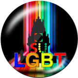 20MM  Love  smile  Print  glass snaps buttons rainbow LGBT