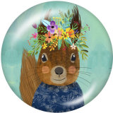 20MM  Dog  Tiger  Print  glass snaps buttons
