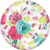 20MM  Flower  Print  glass snaps buttons