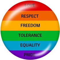 20MM  Love  smile  Print  glass snaps buttons rainbow LGBT