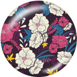 20MM  Flower  Print  glass snaps buttons