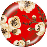 20MM  Flower  Print  glass snaps buttons