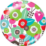 20MM  Flower  Print  glass snaps buttons