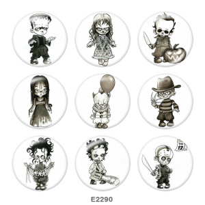 20MM  Halloween  Print  glass snaps buttons