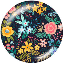 20MM  Flower  Print  glass snaps buttons
