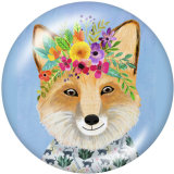 20MM  Dog  Tiger  Print  glass snaps buttons