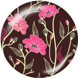 20MM  Flower  Print  glass snaps buttons