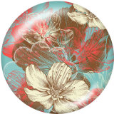 20MM  Flower  Print  glass snaps buttons