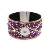 20CM 1 buttons purple leather  new type Bracelet fit 20mm snaps chunks