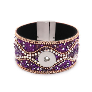 20CM 1 buttons purple leather  new type Bracelet fit 20mm snaps chunks