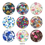 20MM  Flower  Print  glass snaps buttons