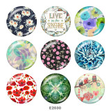20MM  Flower  Print  glass snaps buttons