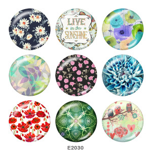 20MM  Flower  Print  glass snaps buttons
