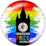 20MM  Love  smile  Print  glass snaps buttons rainbow LGBT