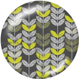 20MM  Flower  Print  glass snaps buttons