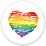 20MM  Free love  Print  glass snaps buttons jewelry rainbow LGBT