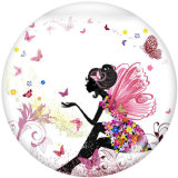 20MM  bicycle  Butterfly  Print  glass snaps buttons