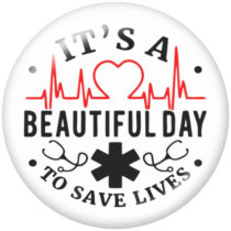 20MM  medical care  Print  glass snaps buttons