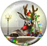 20MM  Christmas  Print  glass snaps buttons
