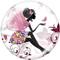 20MM  bicycle  Butterfly  Print  glass snaps buttons