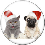 20MM  Christmas  Print  glass snaps buttons