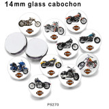 10pcs/lot motorcycle Car  glass picture printing products of various sizes  Fridge magnet cabochon
