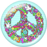 20MM  Ribbon  Cross  Print  glass snaps buttons
