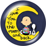 20MM  moon  Faith  Print  glass snaps buttons