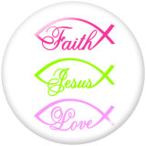 20MM  Ribbon  Cross  Print  glass snaps buttons