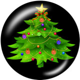20MM  Christmas  Print  glass snaps buttons