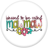 20MM  Family  granny Print  glass snaps buttons