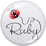20MM  kiss Me  Print  glass snaps buttons