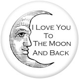 20MM  moon  Faith  Print  glass snaps buttons