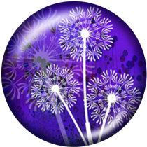 20MM  Flower  Print  glass snaps buttons