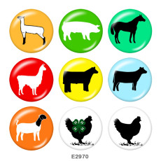 20MM  Cartoon  Dog  Print  glass snaps buttons