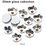 10pcs/lot motorcycle Car  glass picture printing products of various sizes  Fridge magnet cabochon