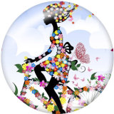 20MM  bicycle  Butterfly  Print  glass snaps buttons
