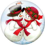20MM  Christmas  Print  glass snaps buttons