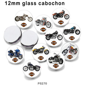 10pcs/lot motorcycle Car  glass picture printing products of various sizes  Fridge magnet cabochon