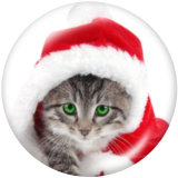 20MM  Christmas  Print  glass snaps buttons