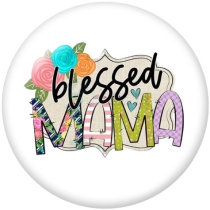 20MM  Family  granny Print  glass snaps buttons