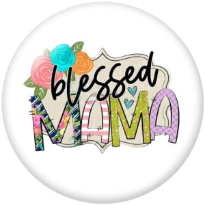 20MM  Family  granny Print  glass snaps buttons