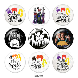 20MM  Vocue  Print  glass snaps buttons Halloween