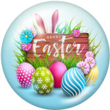 20MM  happy easter   Print  glass snaps buttons