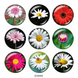 20MM  Flower  Print  glass snaps buttons